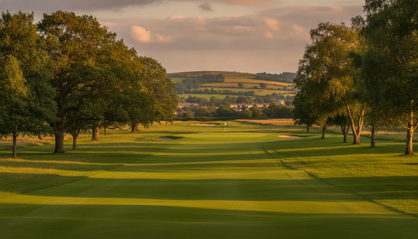 Parkland fairway in evening light