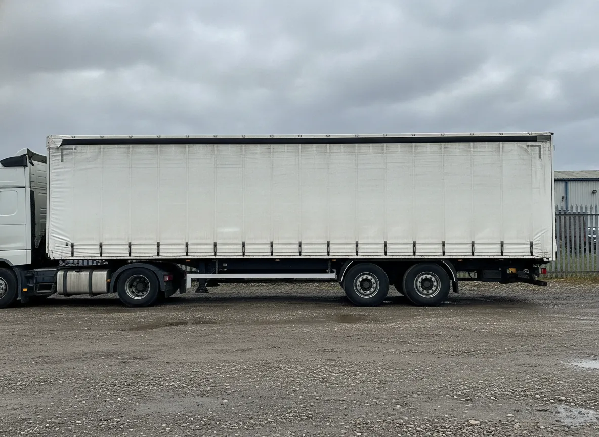White curtain-sided trailer
