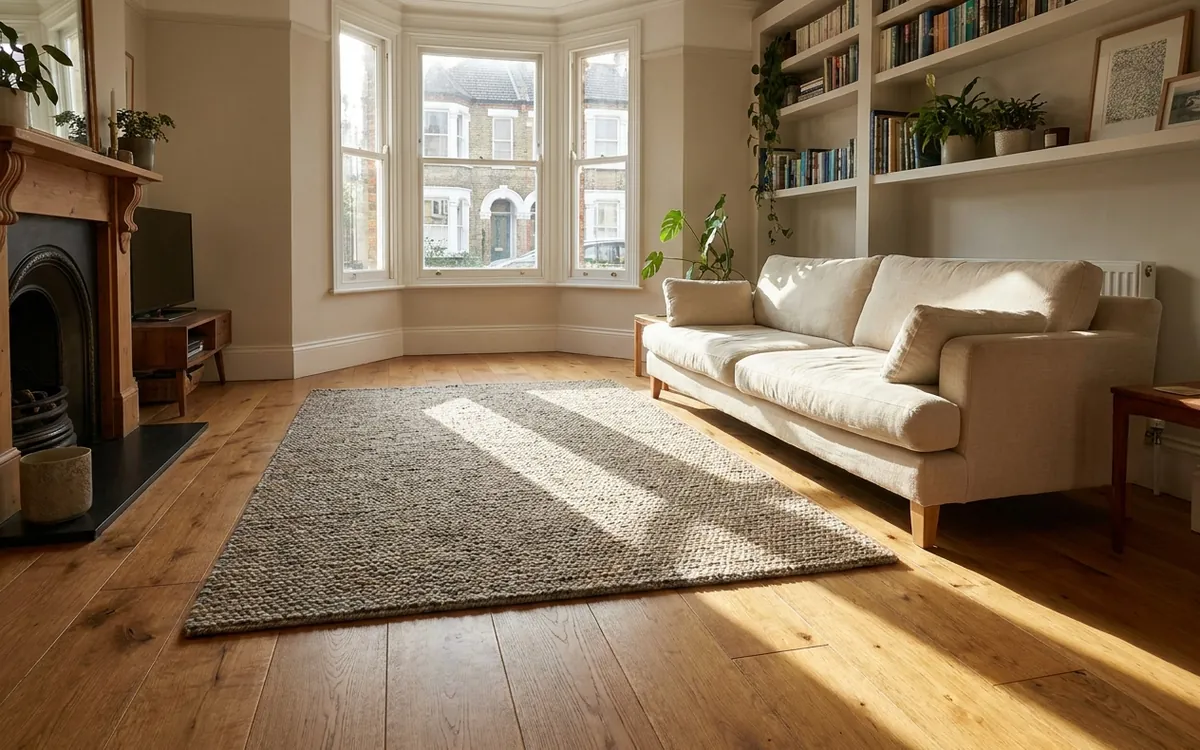 Oak wood flooring in a living room