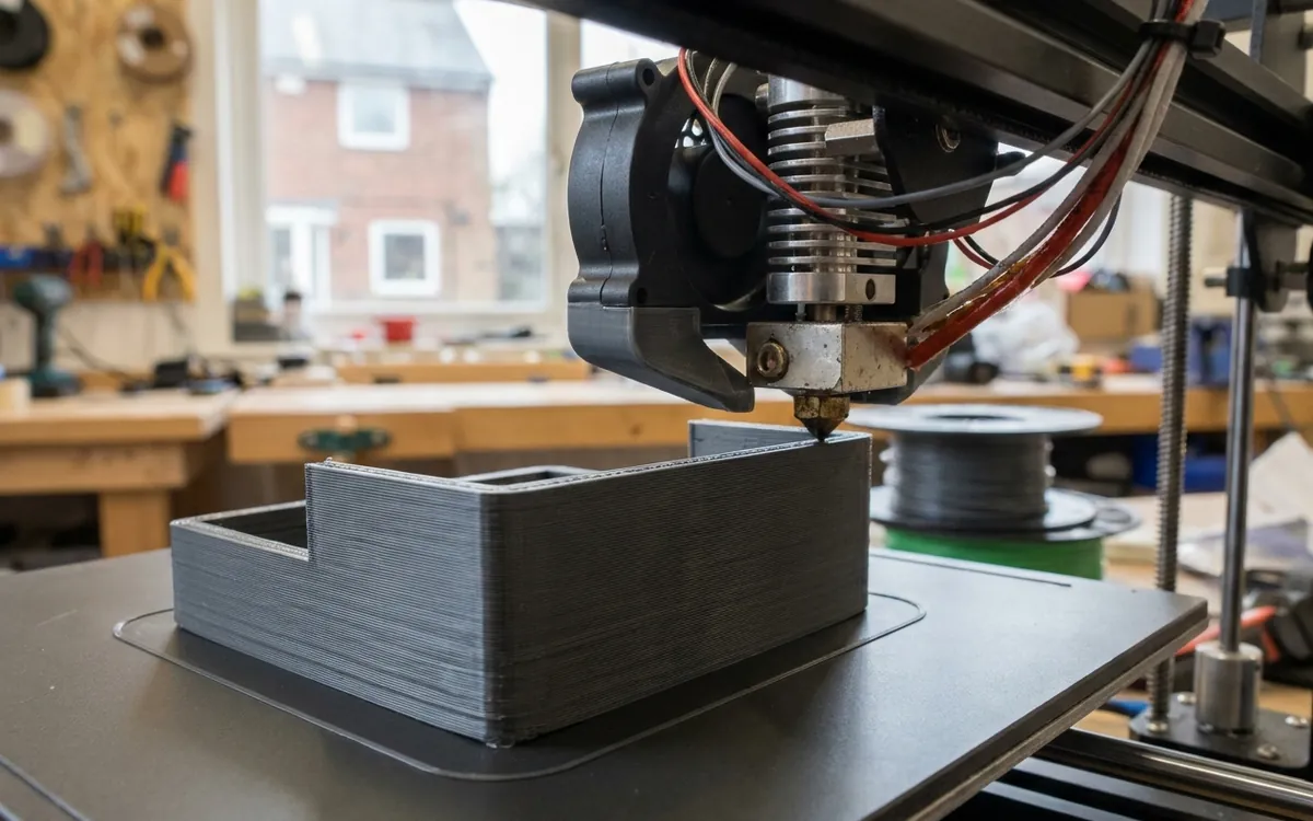 A 3D printer making an enclosure