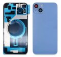 Glass Back For iPhone 14 Plus Blue Battery Door Camera Lens Bezel Magnetism Ring + Metal Plate Plain Without Logo