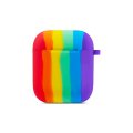 Case For Apple Airpods with Hanger Hole For LED Gay Pride Silicone Rainbow