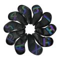 Golf Iron Head Covers With Magnetic Closure Gradient Black 10 Pcs