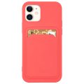 Case For iPhone 11 Pro Max With Silicone Card Holder Pink Citrus