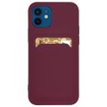 Case For iPhone 13 With Silicone Card Holder Plum