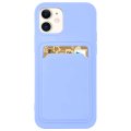 Case For iPhone 12 12 Pro With Silicone Card Holder Lavender