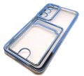 Case For Samsung S23 Plus Clear View Card Holder Gel With Styled Edge Blue