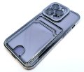 Case For iPhone 14Pro 15Pro Clear View Card Holder With Styled Edge Black