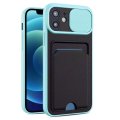 Case For iPhone X in Cyan Ultra thin Case with Card slot Camera shutter