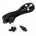 Clover Leaf Cable To UK 3 Pin Mains Power Lead Black 1.2M C5