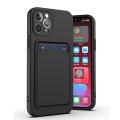 Case For iPhone 14 Plus 15 Plus With Silicone Card Holder Black