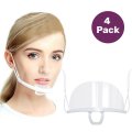 Reusable Mouth Shield Cover Transparent Anti Fog Pack of 4