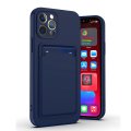 Case For iPhone 14 Plus 15 Plus Silicone Card Holder Protection in Navy