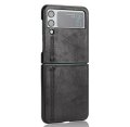 Case For Samsung Z Flip 4 Black Ultra Thin PU Leather Protection Cover