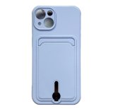 Silicone Card Holder Protection Case For iPhone 15 Plus in Lavender