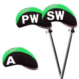 Golf Club Iron Head Covers Protector Headcover with window Set in green 10 Pcs