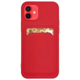 Case For iPhone 11 Pro With Silicone Card Holder Red