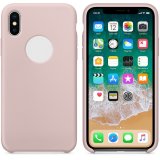 Case For iPhone X Smooth Liquid Silicone Pink Sand