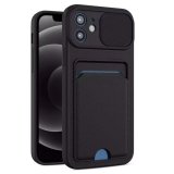 Case For iPhone 13 Pro in Black Ultra thin Case with Card slot Camera shutter