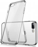 Case For iPhone 6 Plus 6s Plus Clear Silicone With Silver Edge