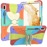 Case For iPad 10th Gen 10.9 Multi Coloured Green Rainbow with Strap Butterfly