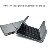 Bluetooth Keyboard For Android iOS Windows Tri Fold Black