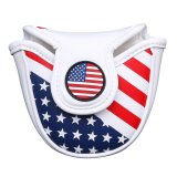 PU Leather USA Flag Golf Half Mallet Putter Club Cover Headcover