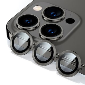 Camera Protectors For iPhone 13 Pro 13 Pro Max A Set of 3 Black Glass