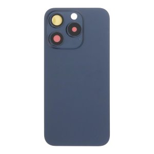 Glass Back For iPhone 15 Pro Blue Titanium Battery Door Camera Lens  Bezel Magnetism Ring + Metal Plate Plain Without Logo