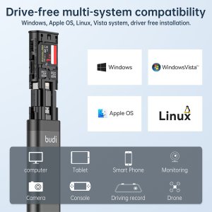 Multifunction Storage Card Reader Stick Budi USB C 3.0