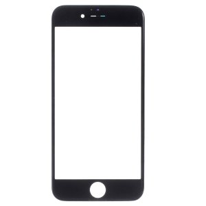 Glass Lens For iPhone 6 on Frame with OCA Layer Cold Press Black 3 in 1