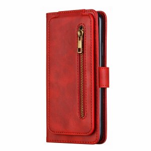 Flip Case For iPhone 13 Wallet with Zip and Card Holder Red