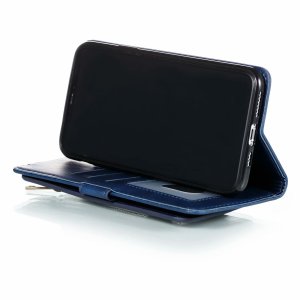 Flip Case For iPhone 13 Pro Max Wallet with Zip and Card Holder Blue