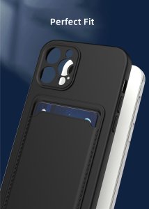 Case For iPhone 14 15 Silicone Card Holder Protection in Navy