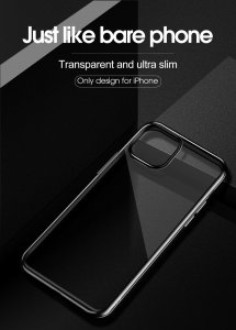 Case For iPhone 11 Pro Clear Silicone With Black Edge