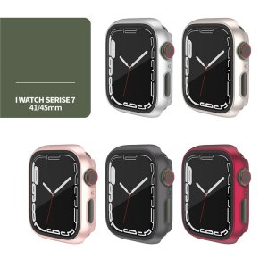 Case Screen Protector For Watch Series 7 41mm in Silver Full Body Cover