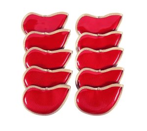 Leather Golf Club Headcovers Irons Set 10 Pcs Club Iron Head Covers in Red