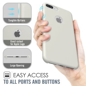 Case For iPhone 7 Plus Smooth Liquid Silicone in Stone