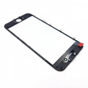 Glass Lens For iPhone 6s on Frame with OCA Layer Cold Press Black 3 in 1