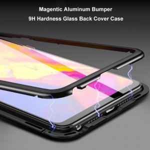 Case For iPhone X Black Magnetic Absorption Metal Edge