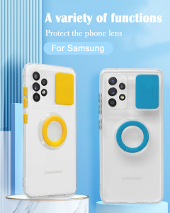 Case For Samsung A42 A426B 5G Blue With Camera Protection Hand Ring