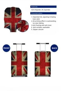 Suitcase Cover Protective Skin Elasticated Cover Union Jack 26x28 inch Large