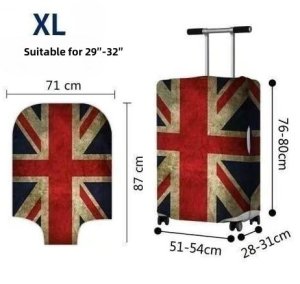 Suitcase Cover Protective Skin Elasticated Cover Union Jack 29x32 Inch XLarge