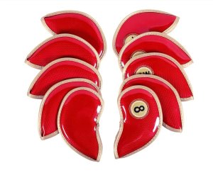 Leather Golf Club Headcovers Irons Set 10 Pcs Club Iron Head Covers in Red