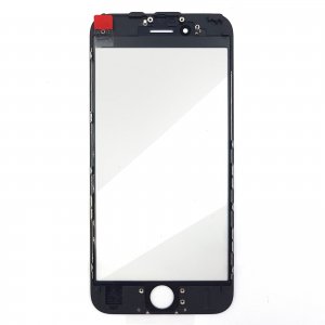 Glass Lens For iPhone 6s on Frame with OCA Layer Cold Press Black 3 in 1