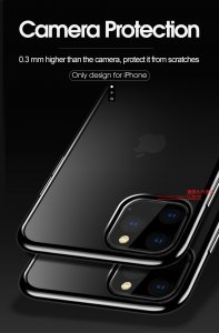 Case For iPhone 11 Pro Max Clear Silicone With Black Edge