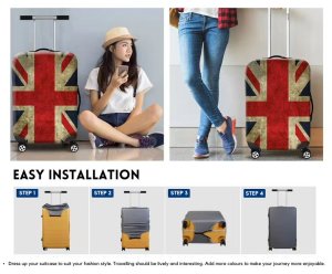 Suitcase Cover Protective Skin Elasticated Cover Union Jack 18x22 inch Small