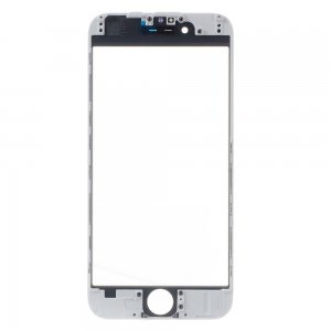 Glass Lens For iPhone 6 on Frame with OCA Layer Cold Press White 3 in 1