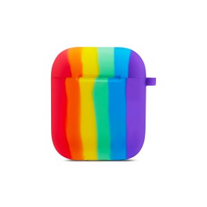 Case For Apple Airpods with Hanger Hole For LED Gay Pride Silicone Rainbow