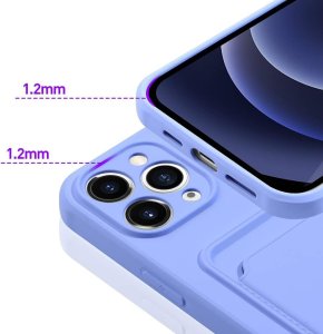 Silicone Card Holder Protection Case For iPhone 15 Plus in Navy